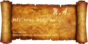Mátrai Alóma névjegykártya